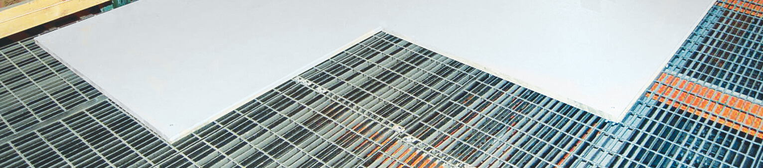 ResinDek panels covering bar grate flooring