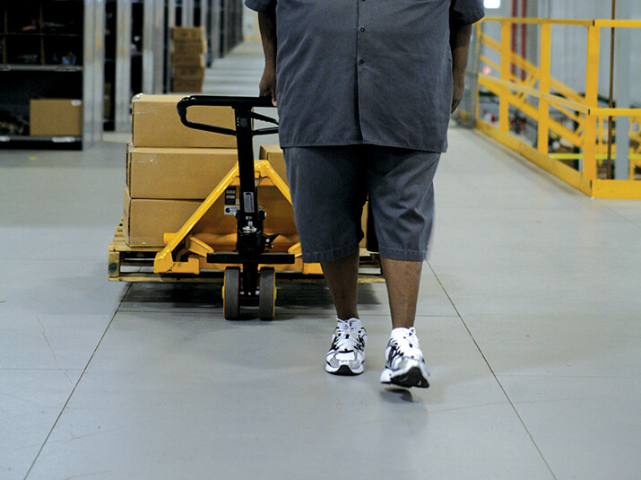 Pallet jack on ResinDek